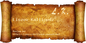 Liszov Kalliopé névjegykártya