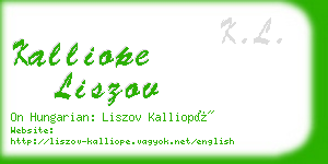 kalliope liszov business card